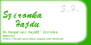 szironka hajdu business card